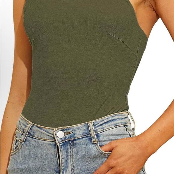 DACESLON NWT Women's Square Neck Sexy Backless BodySuit Sleeveless Casua… - Picture 2 of 5